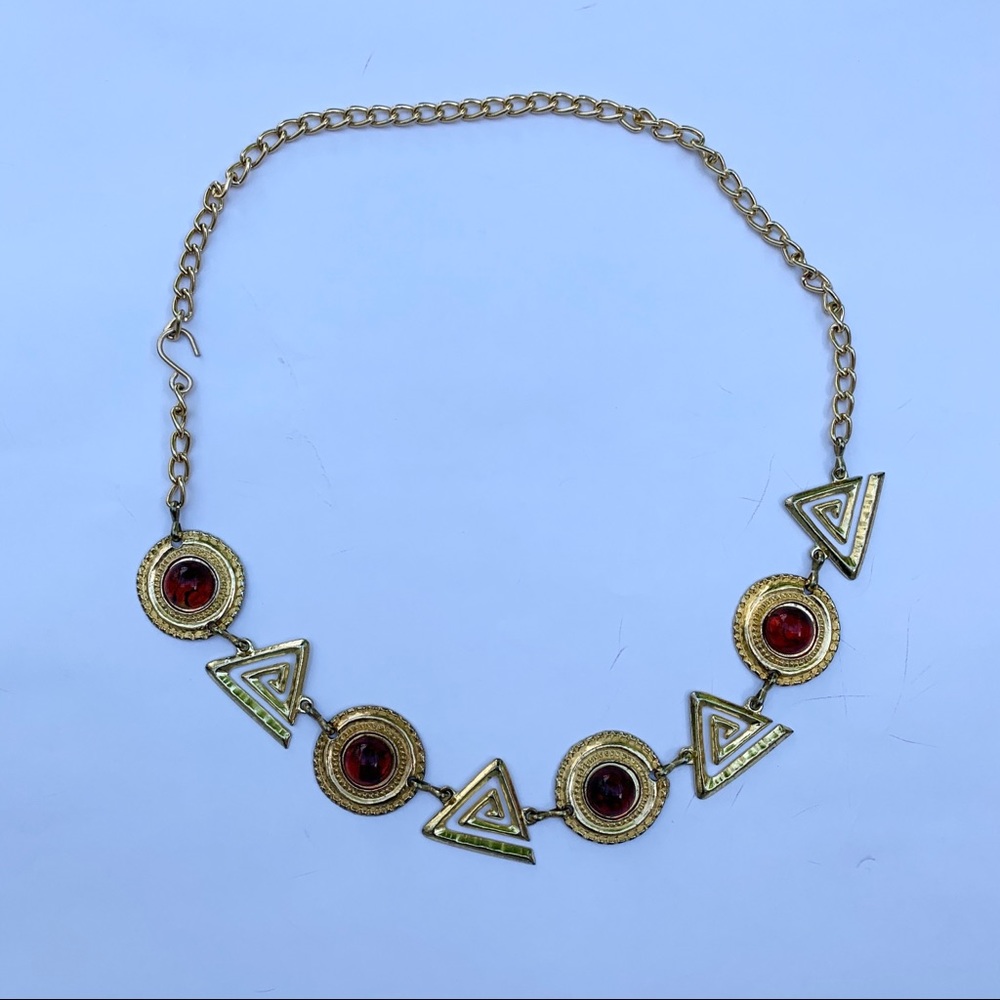 Women’s chain belt with jeweled shapes